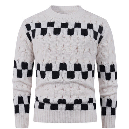 Herren Strickpullover Geometrisch Modern Hochkragen