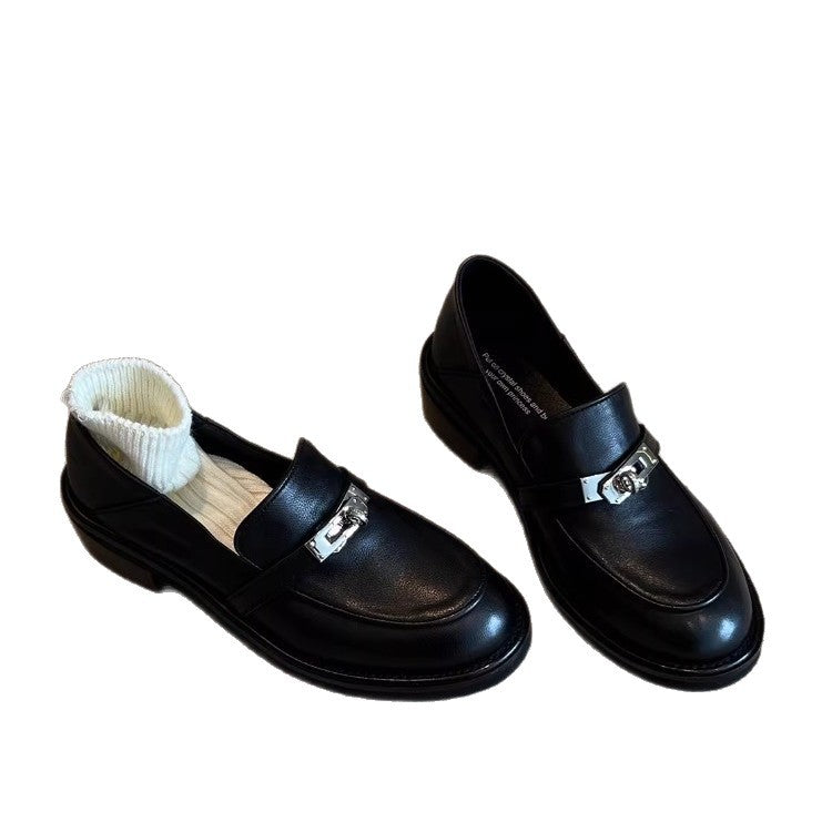 Damen Loafers Bequem Schnallen Detail Modern
