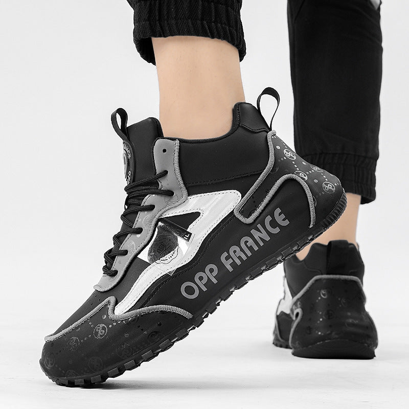 Damen Sneaker High-Top Atmungsaktiv Rutschfest Schwarz
