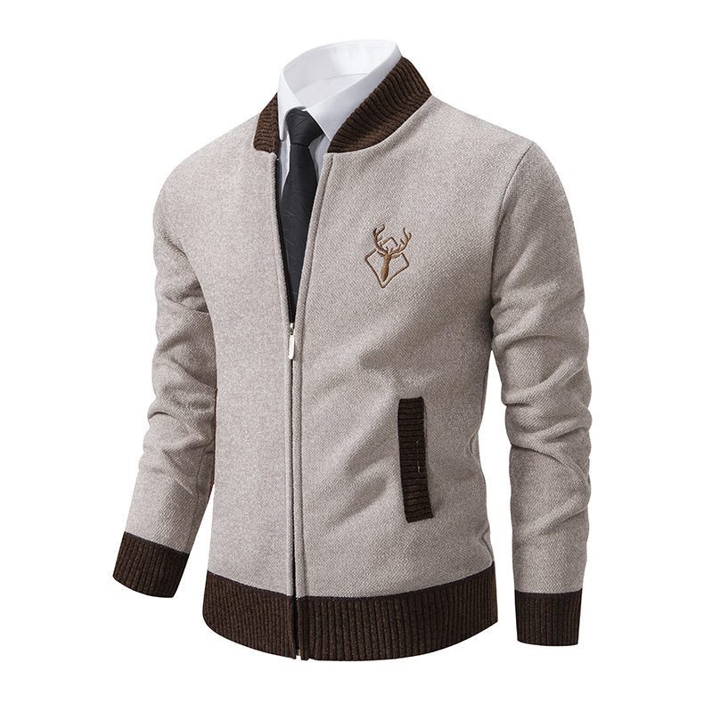 Herren Strickjacke Sportlich Reißverschluss Modern