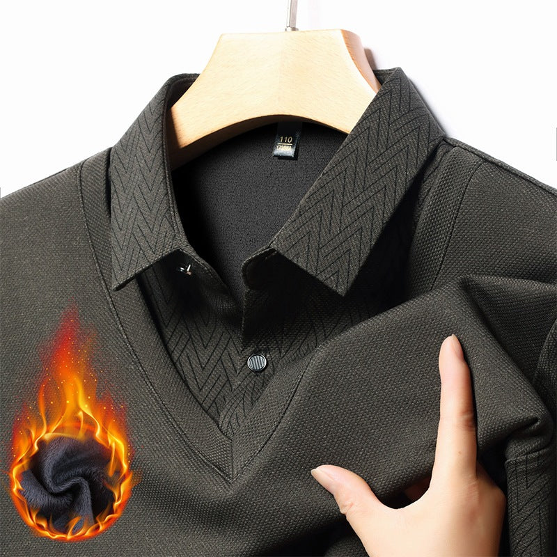 Herren Langarmshirt Modern Strukturiert Feuchtigkeitsregulierend