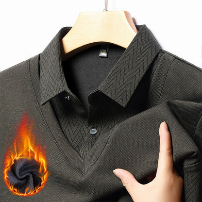 Herren Langarmshirt Modern Strukturiert Feuchtigkeitsregulierend