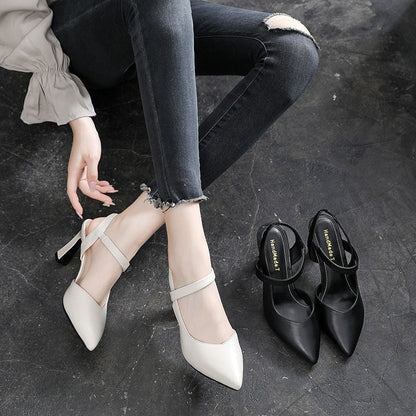 Damen Pumps Slingback High Heel Elegant Schwarze Schuhe