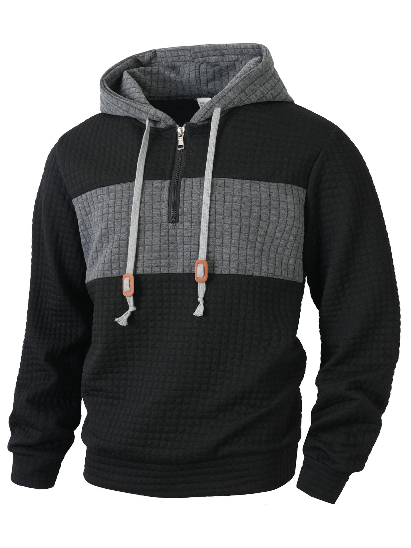 Herren Hoodie Strukturiert 1/4 Reißverschluss Modern
