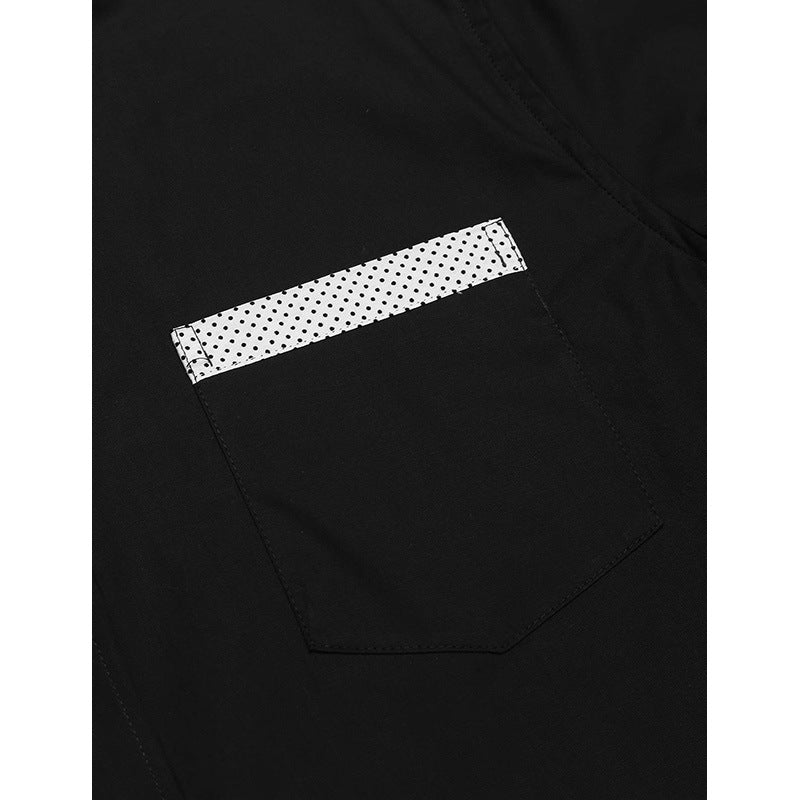 Herren Langarmhemd Elegant Kontrastdetails Slim Fit