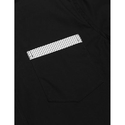 Herren Langarmhemd Elegant Kontrastdetails Slim Fit