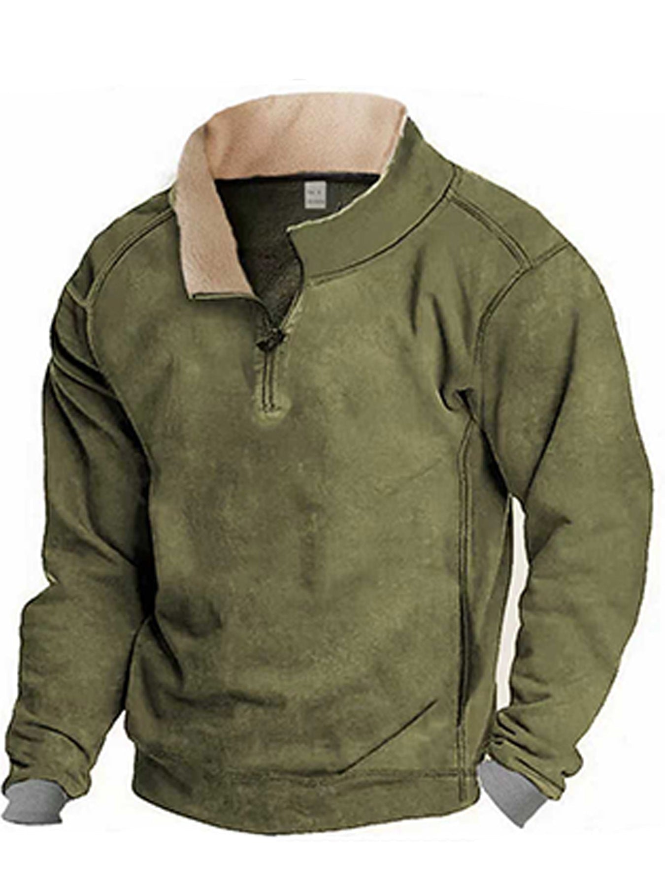 Herren Fleece Sweatshirt Stehkragen Warm Modern