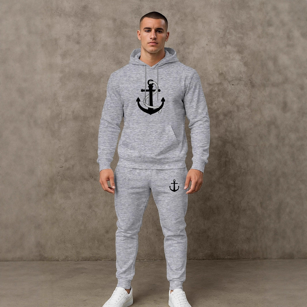 Herren Hoodie Set Maritim Anker Design Sportlich