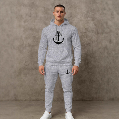 Herren Hoodie Set Maritim Anker Design Sportlich