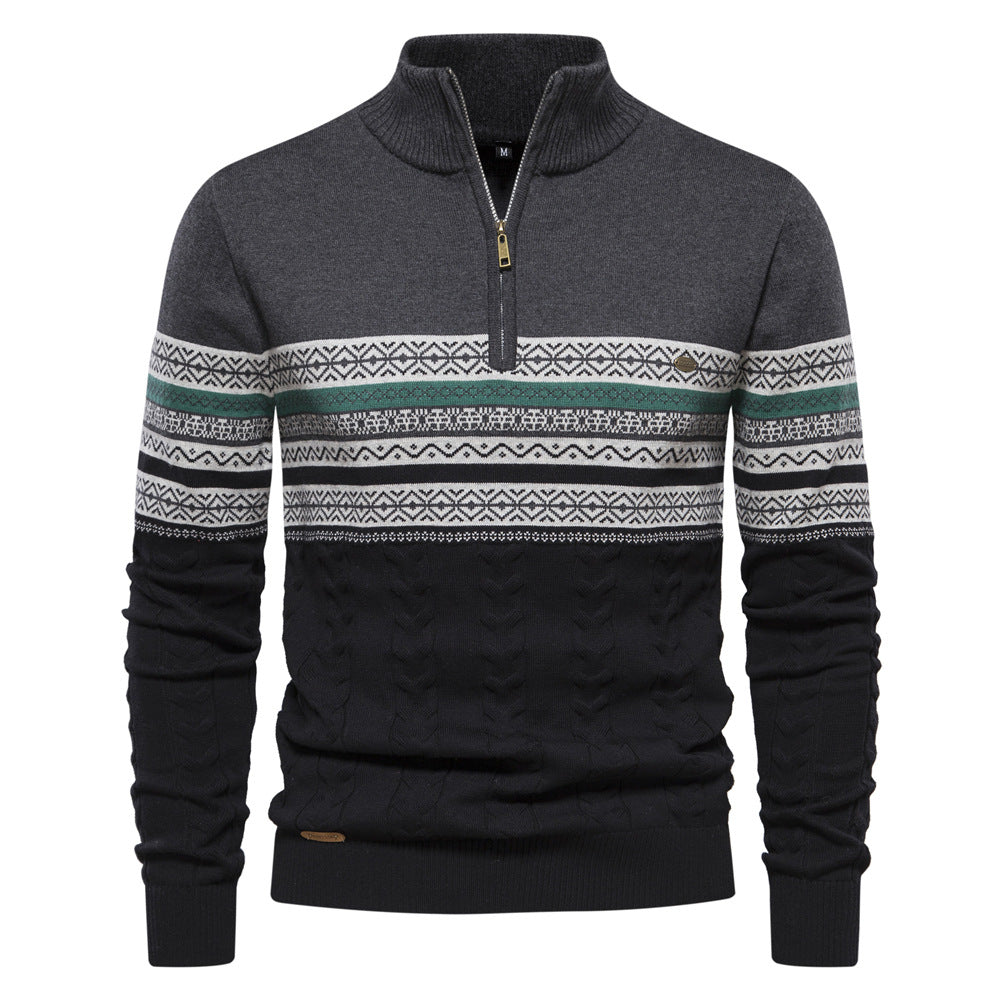 Herren Pullover Modern Zipper Farbenfroh Trendy