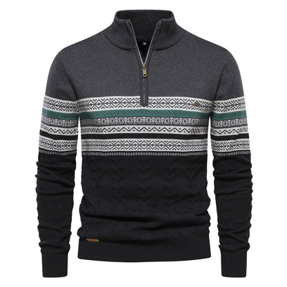 Herren Pullover Modern Zipper Farbenfroh Trendy