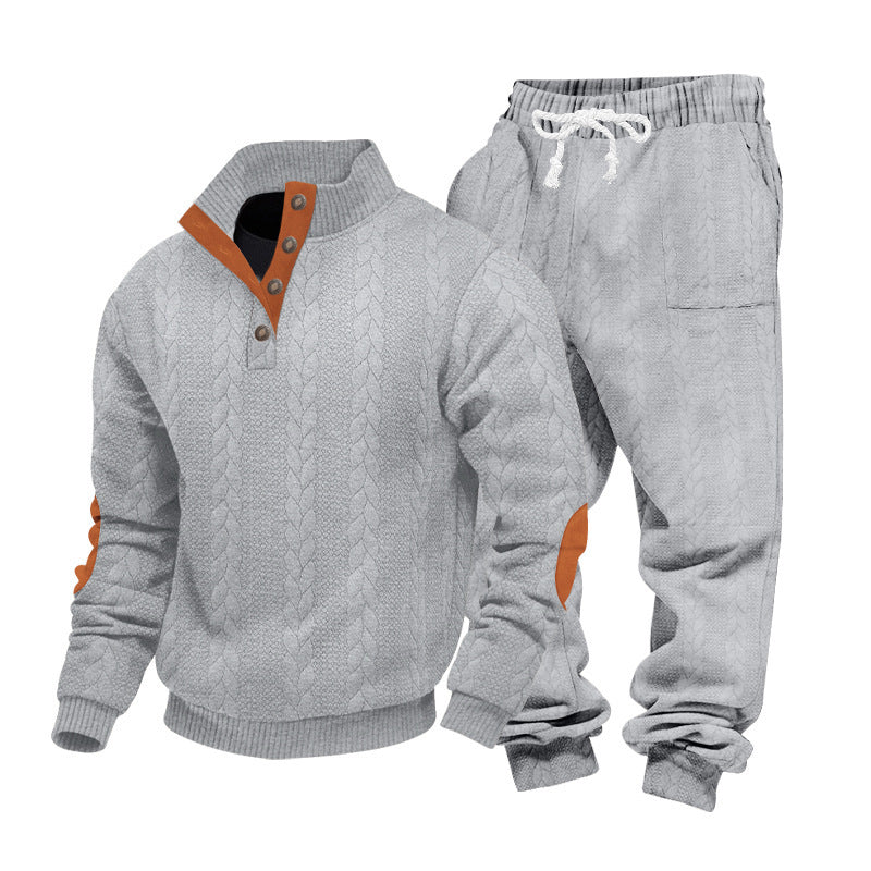 Herren Strickpullover Jogginganzug Set Bequem Warm