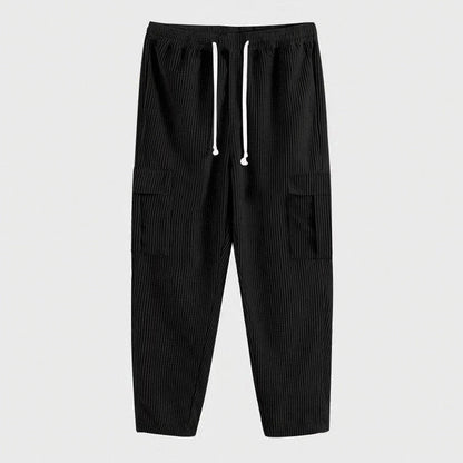Herren Cargo-Hose im lässigen Schnitt mit elastischem Bund und praktischen Taschen BerlinGlamour → Herren Cargo-Hose im modernen Stil mit elastischem Reißverschluss und praktischen Verstau