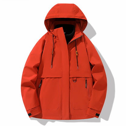 Herren Outdoorjacke Wasserdicht Verstellbare Kapuze Funktionell