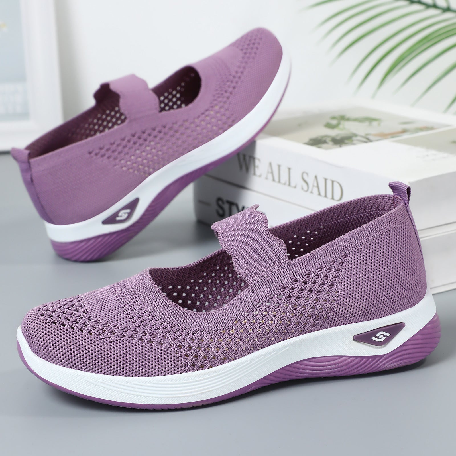 Damen Sportschuhe Slip-On atmungsaktiv elastisch - BerlinGlamour