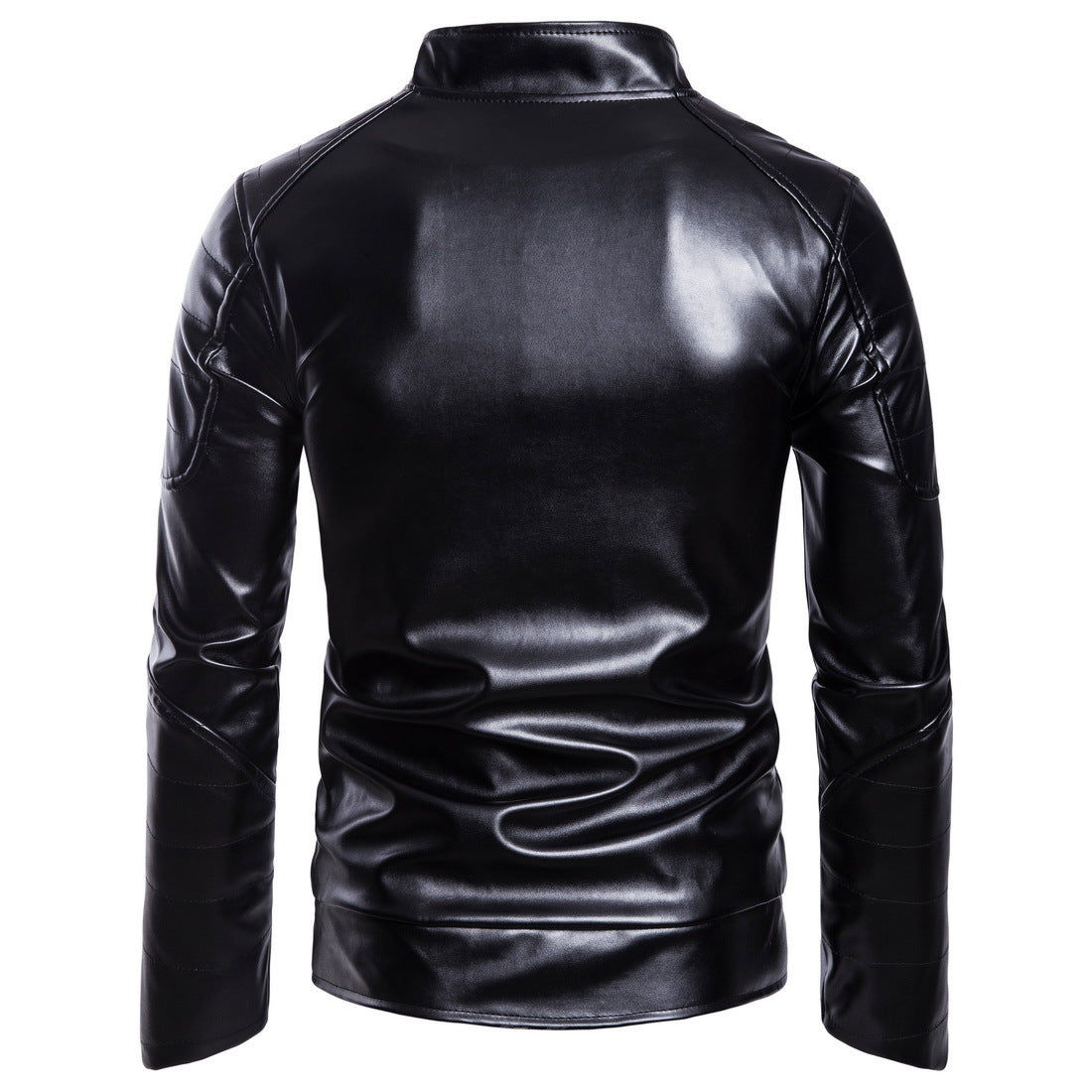 Lederjacke Herren Stylisch Gesteppt Schwarz