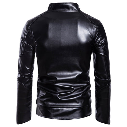 Lederjacke Herren Stylisch Gesteppt Schwarz