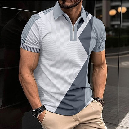 Herren Poloshirt Kurzarm Modern Geometrisches Design