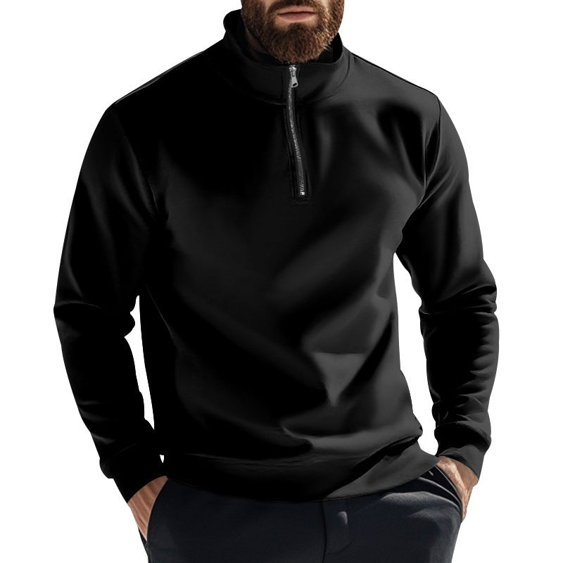 Herren Fleece-Pullover Warm Halbzipper Hochkragen