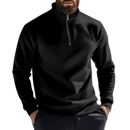 Herren Fleece-Pullover Warm Halbzipper Hochkragen