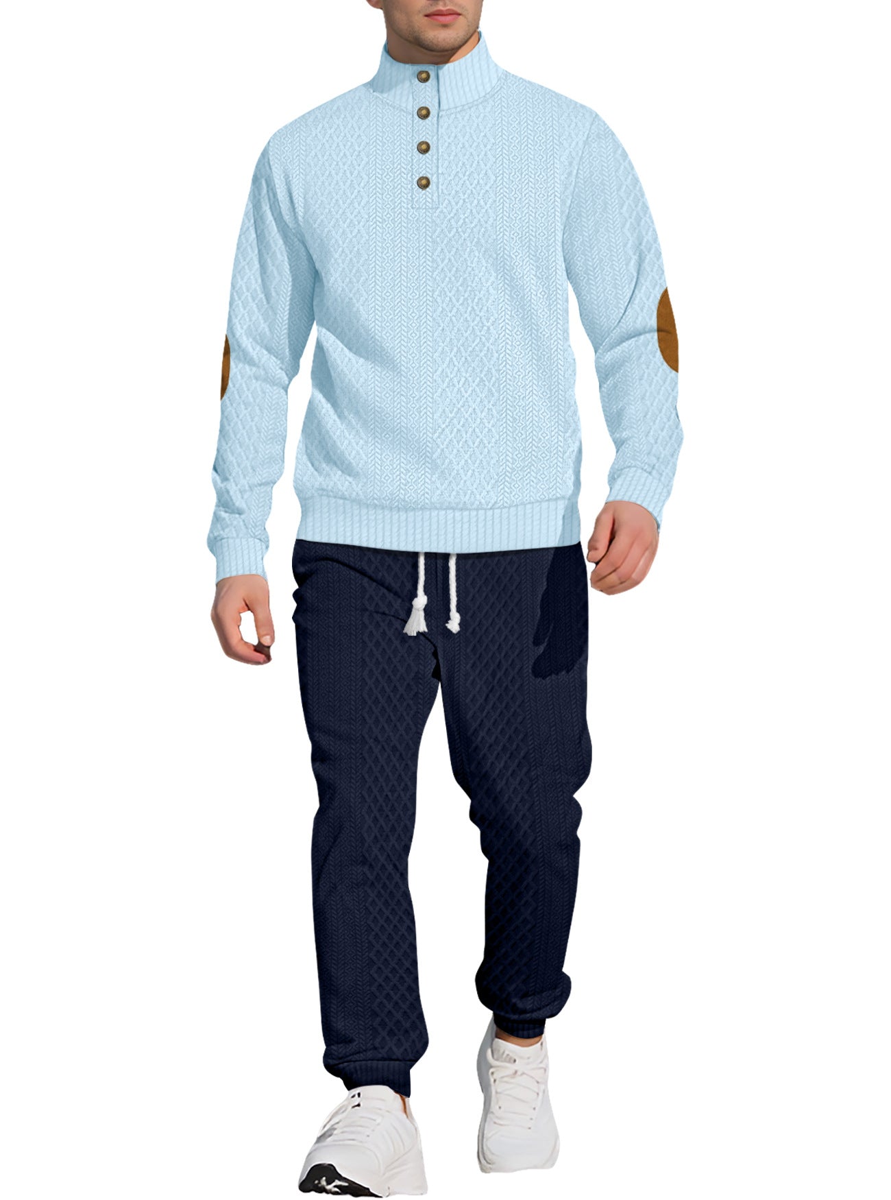 Herren Strickanzug Eleganter Kragen Modern