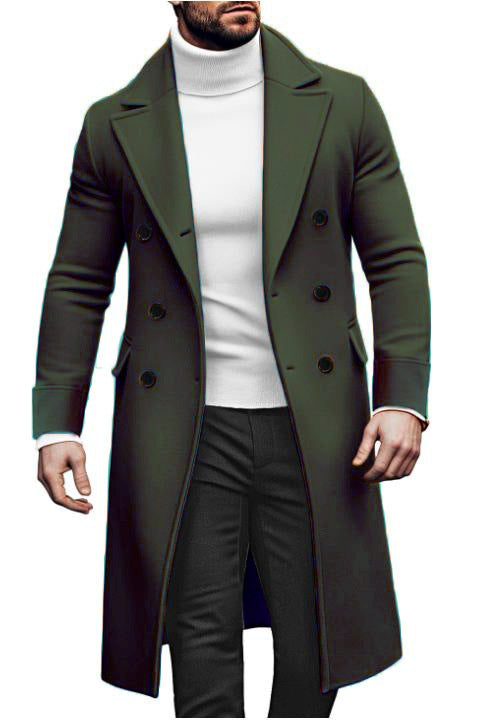 Herren Langmantel Elegant mit Taschen Schwarz Berlin Style