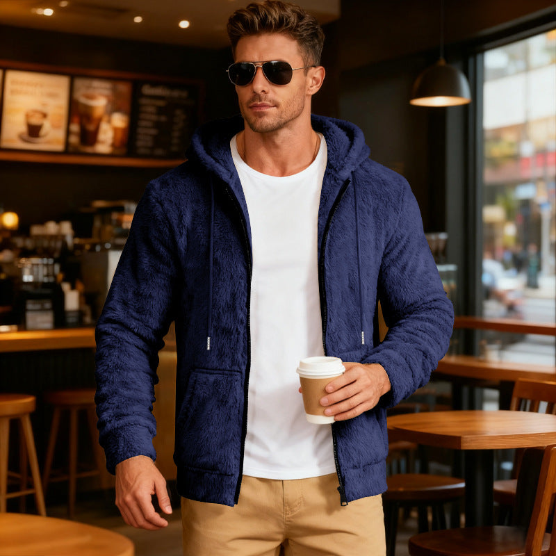Herren Kapuzenjacke Flauschig Warm Winter