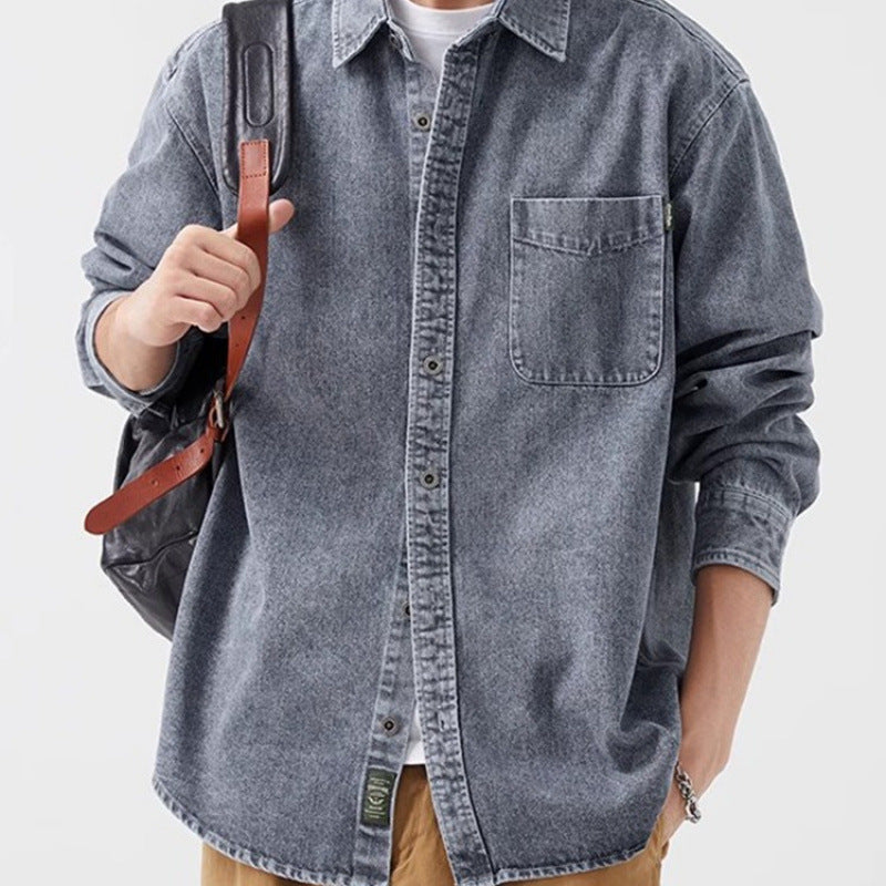 Herren Denim-Jacke Lässig Mit Tasche Modern