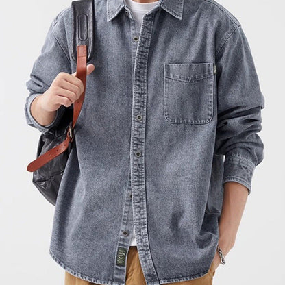 Herren Denim-Jacke Lässig Mit Tasche Modern