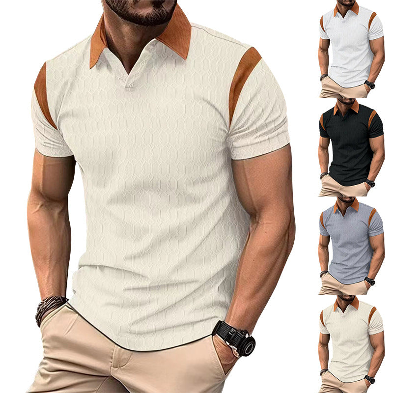 Herren Poloshirt Kurzarm Sportlich Strukturiert - BerlinGlamour