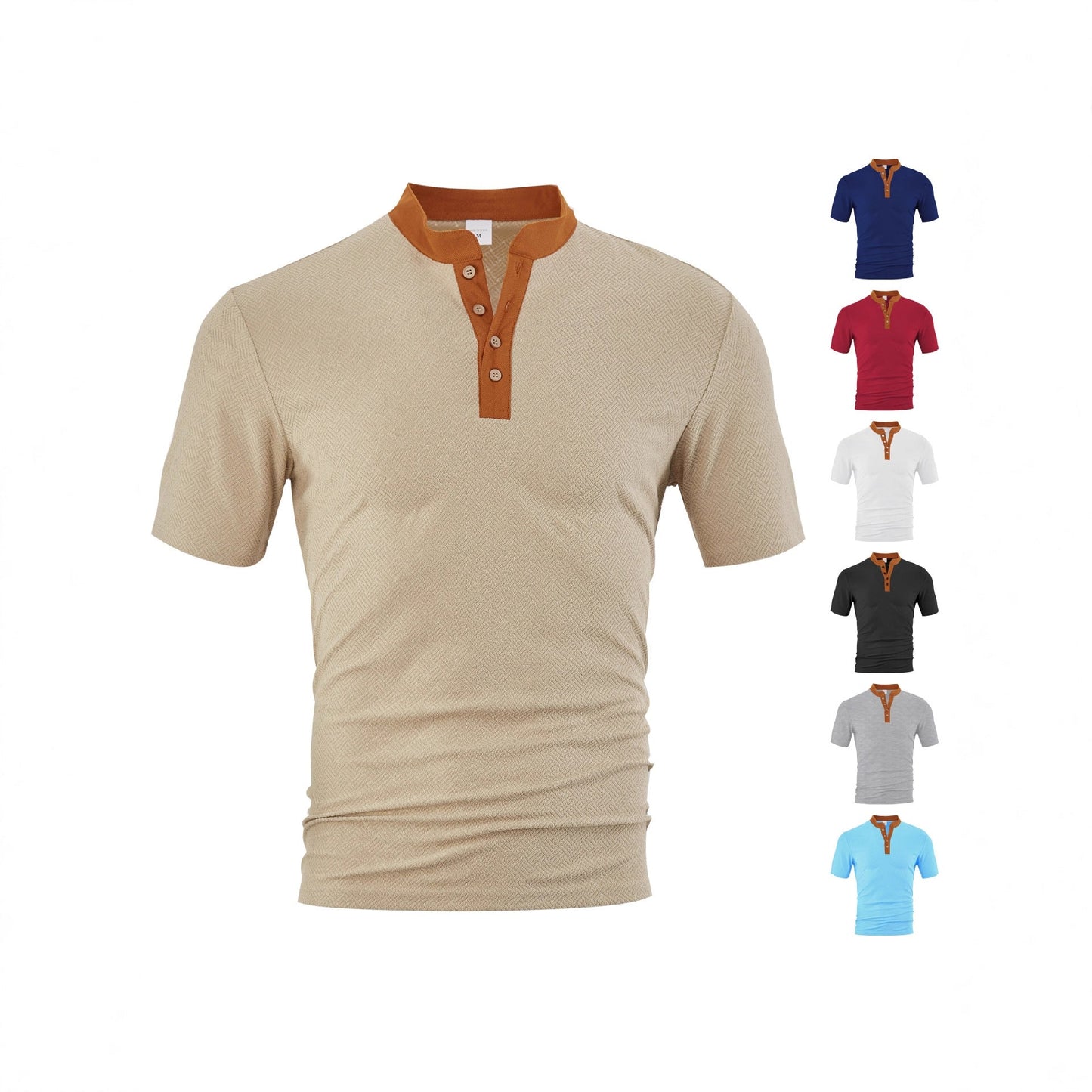 Herren Polohemd Elegantes Design Strukturiert Modern