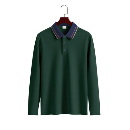 Herren Poloshirt Langarm Moderner Kragen Berlin Style