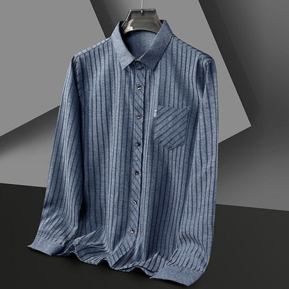 Herren Slim Fit Langarmhemd Modern Strukturiert - BerlinGlamour