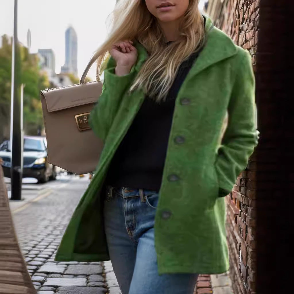 Damen Oversized Mantel Trendig Großstadt Chic