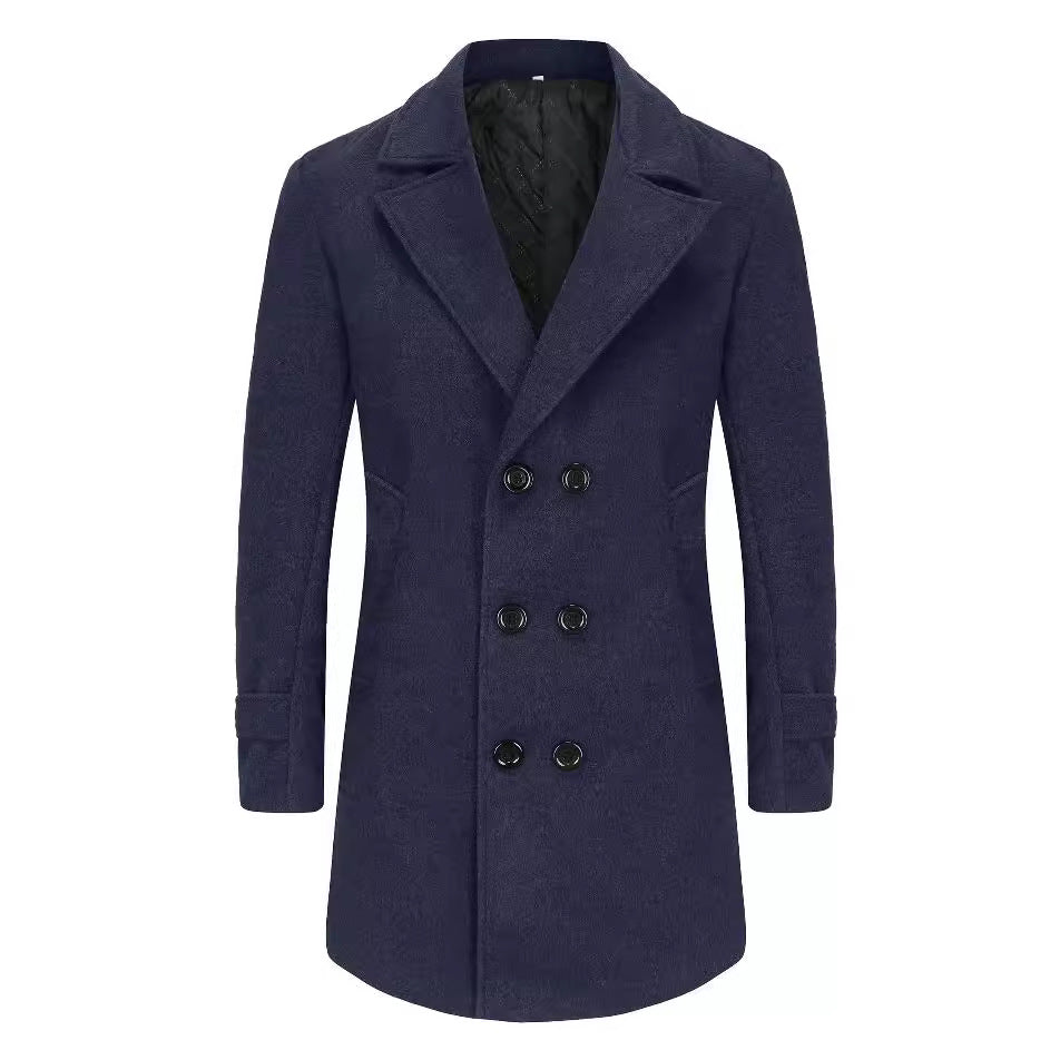 Herren Übercoat Eleganter Doppelreihenmantel Lang Berlin