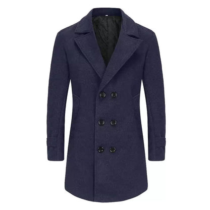 Herren Übercoat Eleganter Doppelreihenmantel Lang Berlin