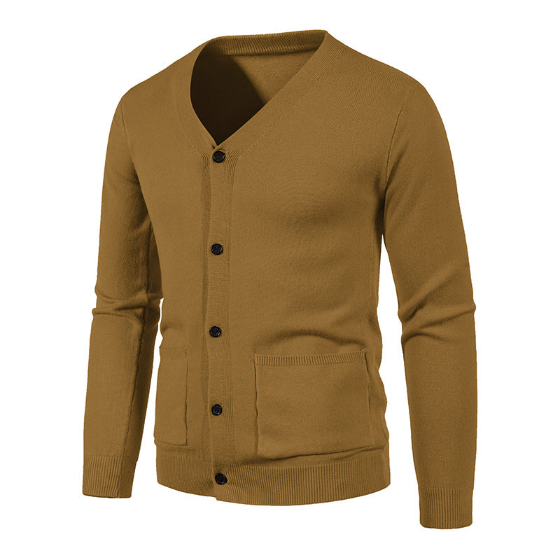 Herren Strickcardigan V-Ausschnitt Elegante Kaschmir Optik