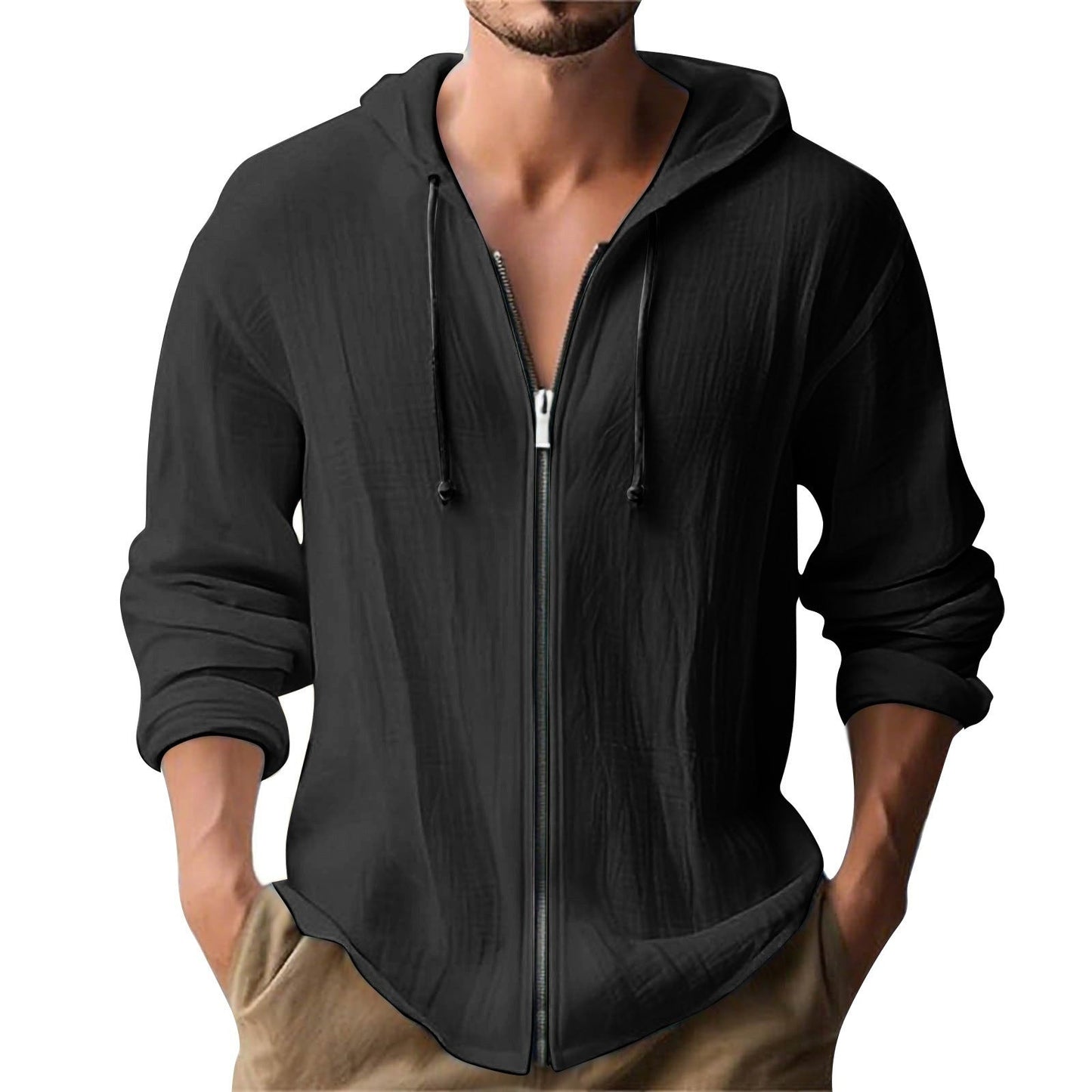 Herren Kapuzenjacke Lässig Reißverschluss Modern