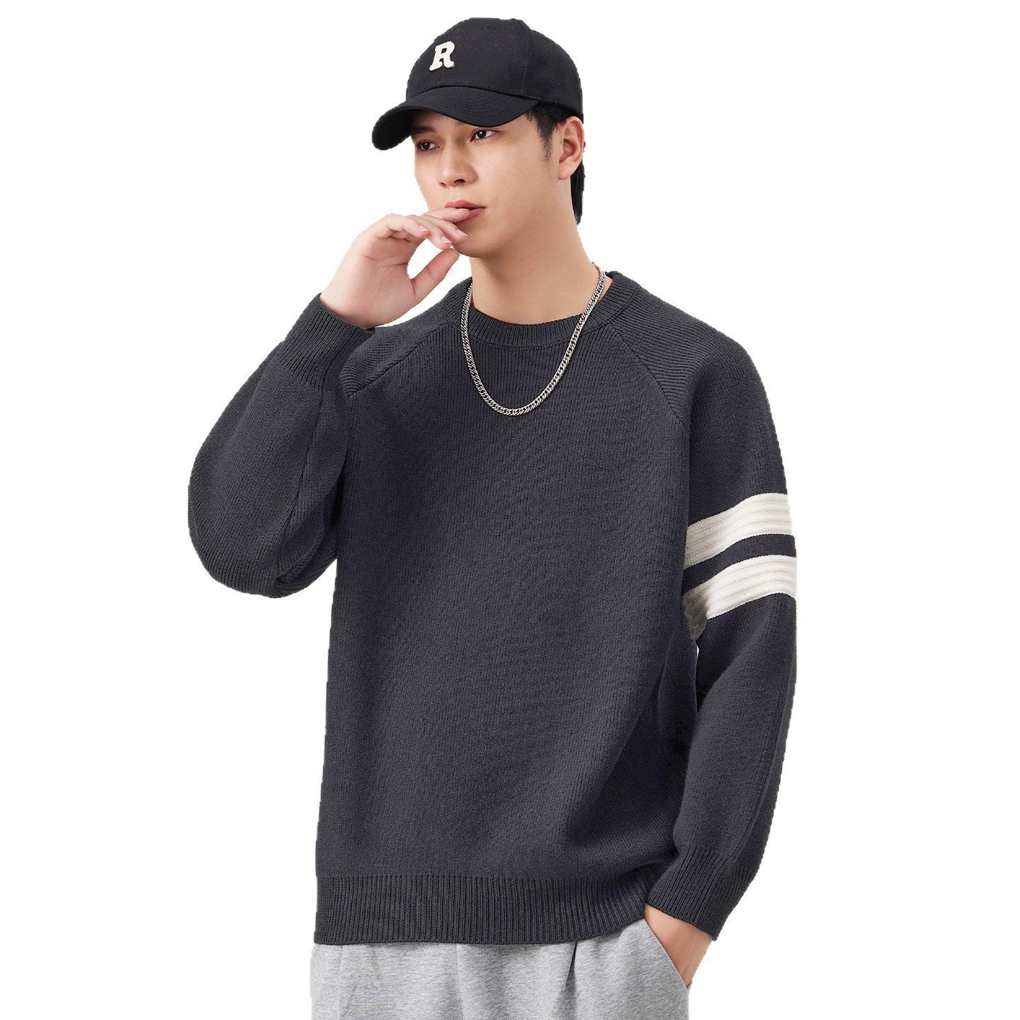 Herren Sweatshirt Lässig Sportlich Streifen