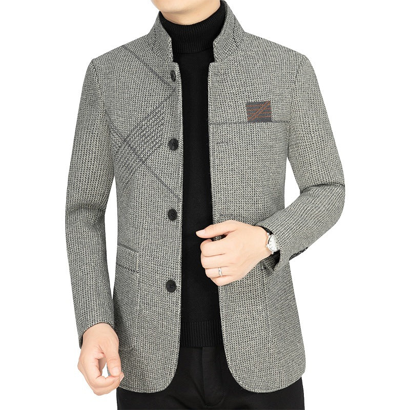 Herren Strickjacke Casual Strukturiert Grau