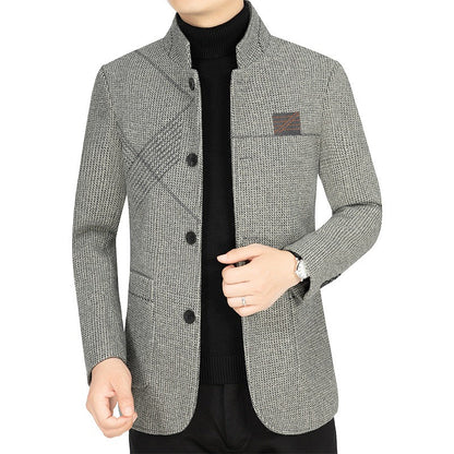 Herren Strickjacke Casual Strukturiert Grau