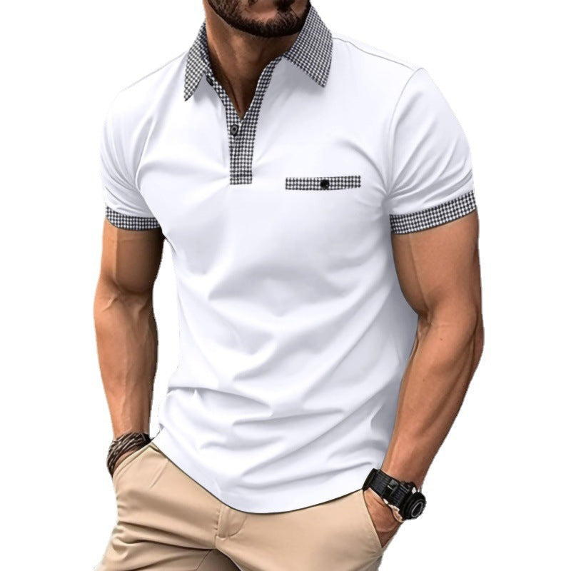 Herren Polohemd Modern Karo Muster Slim Fit - BerlinGlamour