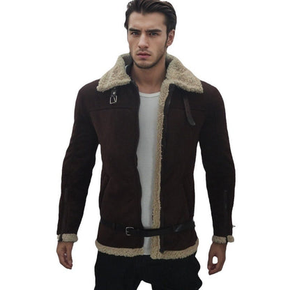 Lederjacke Herren Shearling Warm Modern Design