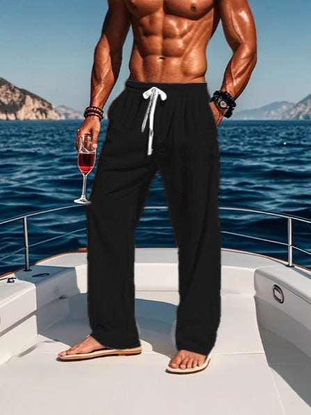 Herren Strandhose Lässig Elastisch Mit Taschen