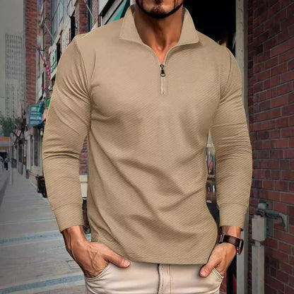 Herren Langarmshirt Sportlich Lässig Reißverschluss