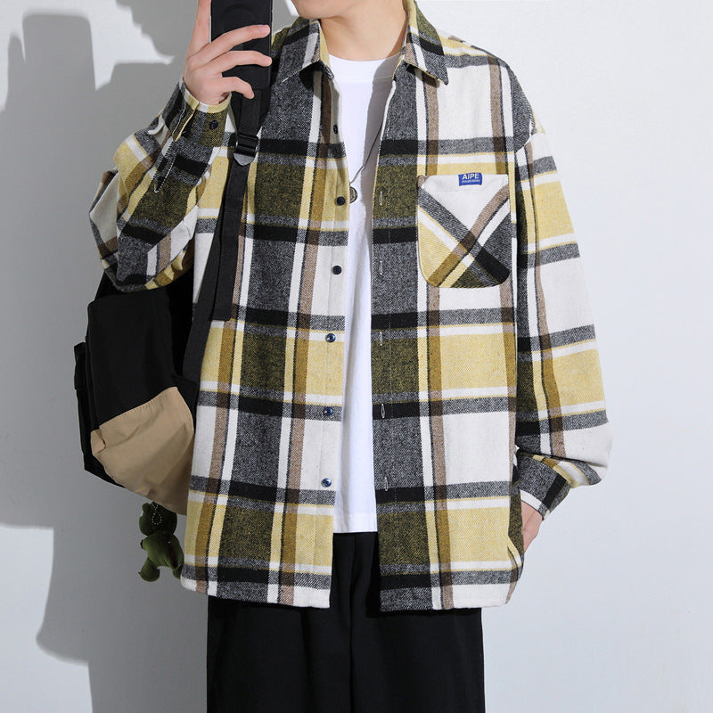 Herren Flanelljacke Karomuster Warm Modern
