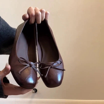 Damen Ballerinas Elegante Schnürung Schleifen Dekor