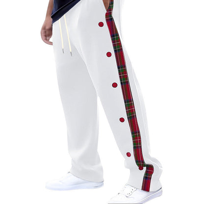 Herren Freizeithose Karomuster Modern mit Druckknöpfen - BerlinGlamour