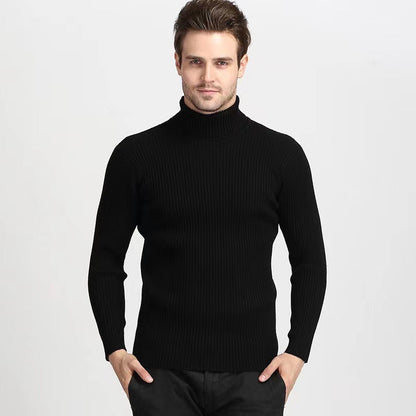 Herren Rollkragenpullover Feinripp aus Merino-Wolle