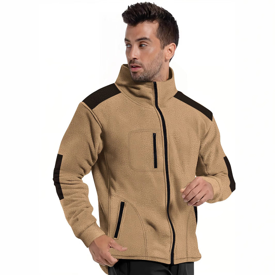 Herren Fleecejacke Warm mit Reißverschlusstaschen Funktionell - BerlinGlamour